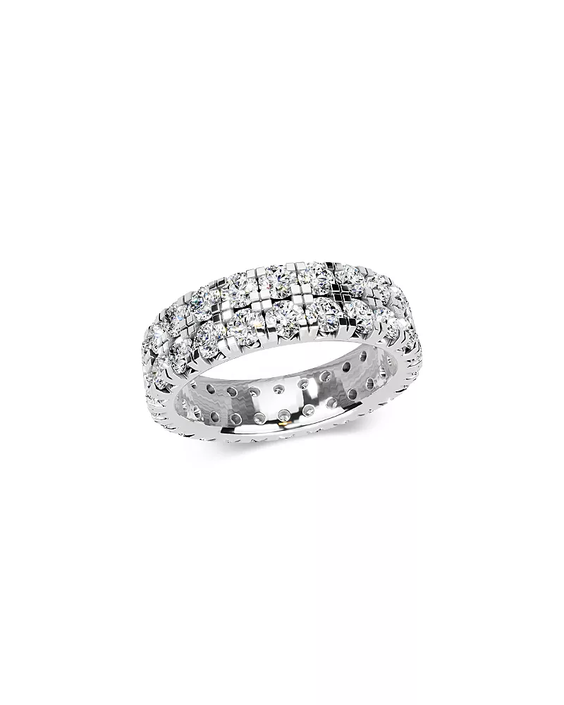 Bloomingdale's Fine Collection Diamond Double Row Eternity Band in 14K White Gold, 3.0 tcw