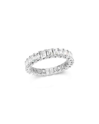 Diamond Emerald Cut Classic Eternity Band in 14K White Gold, 3.0 tcw