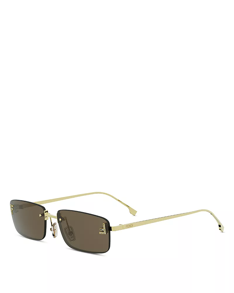 Fendi First Crystal Rectangular Sunglasses, 54mm