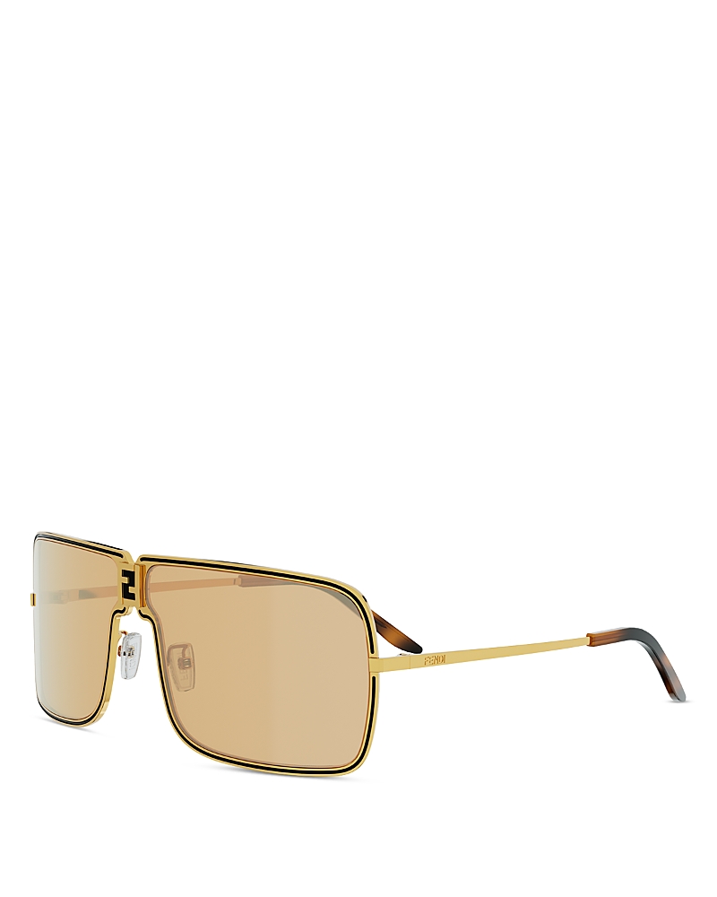 Fendi Ness Rectangle Sunglasses, 67mm In Gold