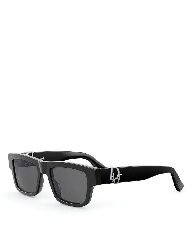 Dior DiorOblique S3I Rectangle Sunglasses, 52mm in Black/Smoke