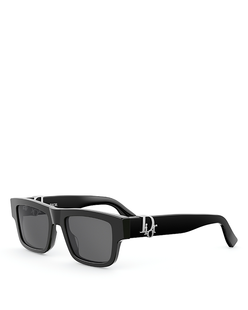 Dior Oblique Rectangle Sunglasses, 52mm In Black