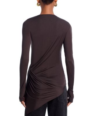Twist Draped Long Sleeve Top
