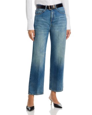 Bernie Mid Rise Barrel Jeans in Washed Blue