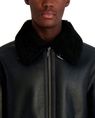Sherpa Fleece Lined Faux Leather Jacket