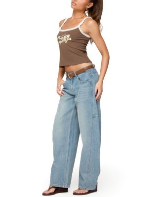 Korie Barrel Leg Low Rise Light Rinse Wash Jeans