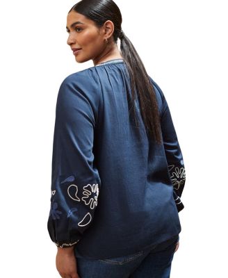 Long Sleeve Embroidered Blouse