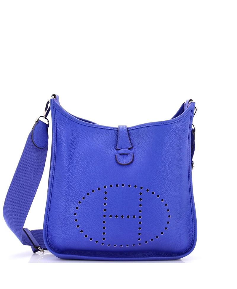 Pre-owned Pre-owned Hermes Hermes Pm Evelyne Bag Gen Iii Clemence In Blue