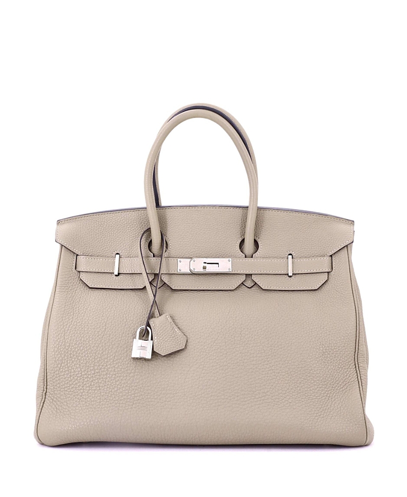 Click to view more detailed imagery on our partner's website Pre-owned Pre-owned Hermes Hermes Birkin 35 Handbag Grey Togo With Palladium Hardware