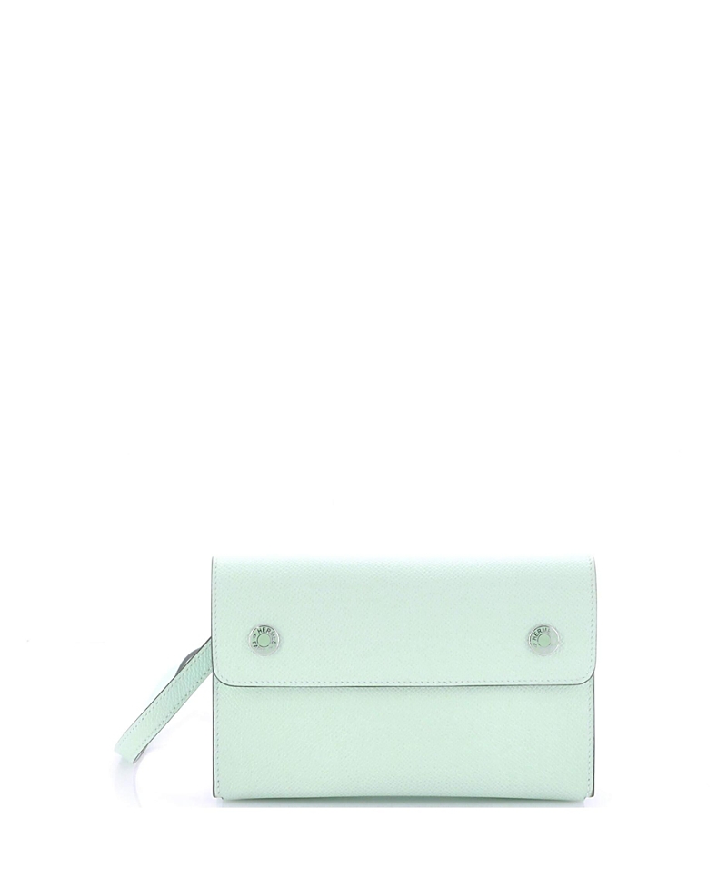 Pre-owned Pre-owned Hermes Hermes Hermesnap Wallet Bag Epsom In Green