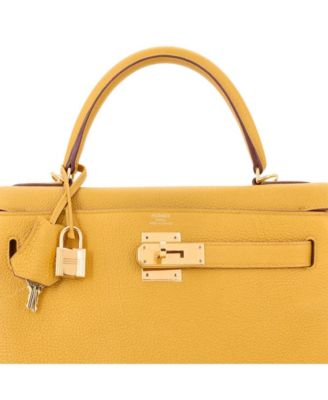  Kelly 28 Handbag Yellow Togo with Gold Hardware