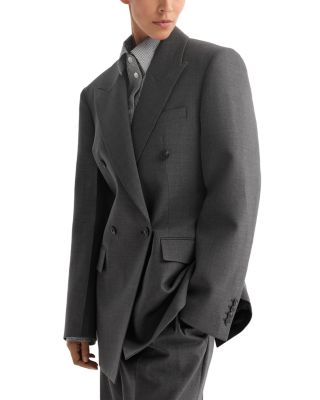 Wool Blend Hourglass Blazer