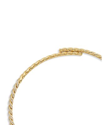Sculpted Cable Flex Necklace in 18K Yellow Gold with Diamonds, 5mm