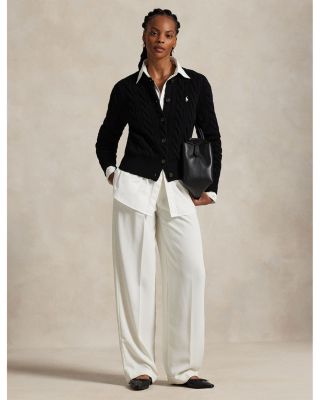 Cable Knit Wool Cashmere Cardigan