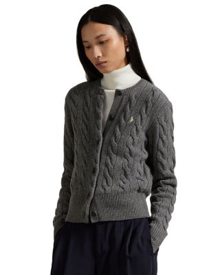 Cable Knit Wool Cashmere Cardigan