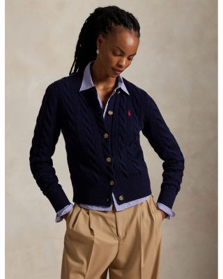 Cable Knit Wool Cashmere Cardigan