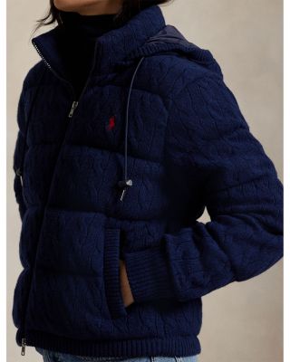 Cable Knit Wool Cashmere Quilted Jacket
