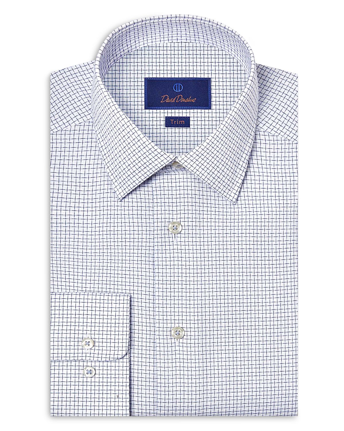 David Donahue Slim Fit Printed Dobby Dress Shirt