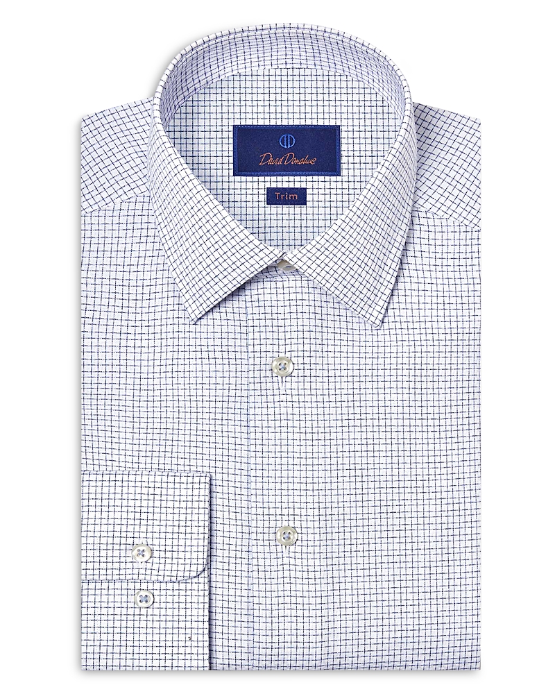 David Donahue Slim Fit Printed Dobby Dress Shirt