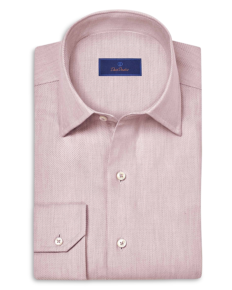 David Donahue Solid Sport Shirt In Pink