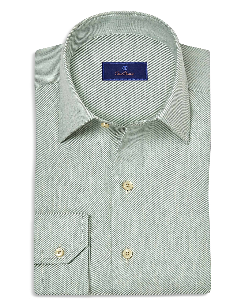 David Donahue Solid Sport Shirt In Gray