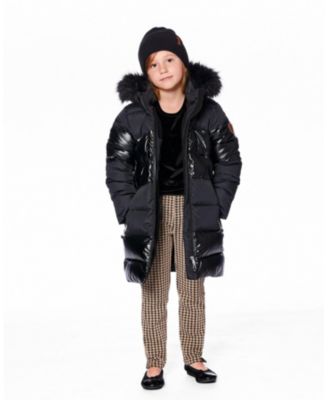 Girls' Long Metallic Puffy Winter Coat - Big Kid