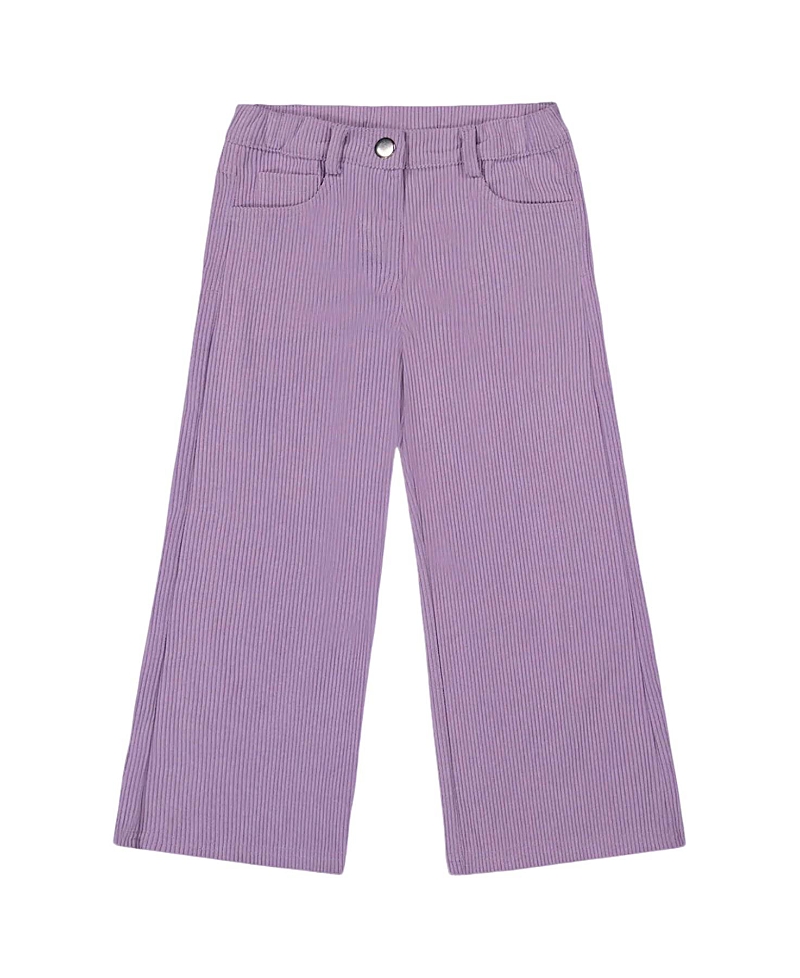 Deux Par Deux Wide Leg Corduroy Pants In Purple