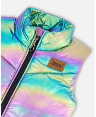 Girls' Quilted Mid-Season Sleeveless Vest Metallic - Big Kid