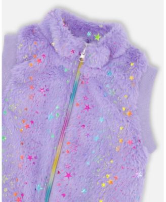 Girls' Faux Fur Zipped Vest - Little Kid