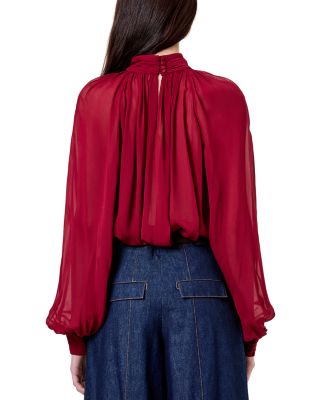 Solene Mock Neck Draped Top