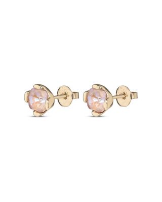  Pink Crystal Stud Earrings
