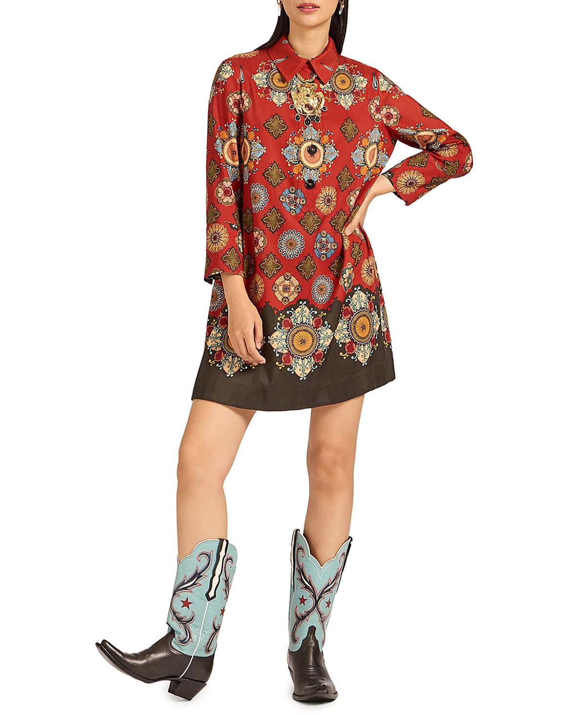 La Doublej Short Artemis Dress Nucleus Placee Rust