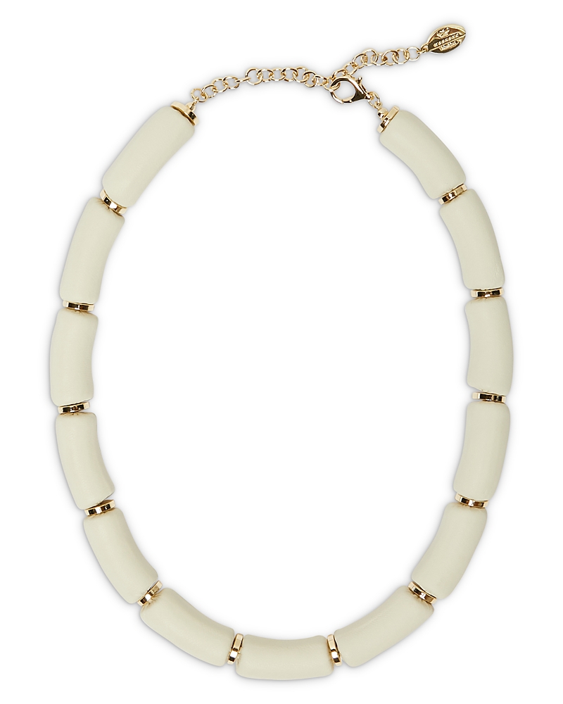 Weekend Max Mara Brianza Leather Choker Necklace In White