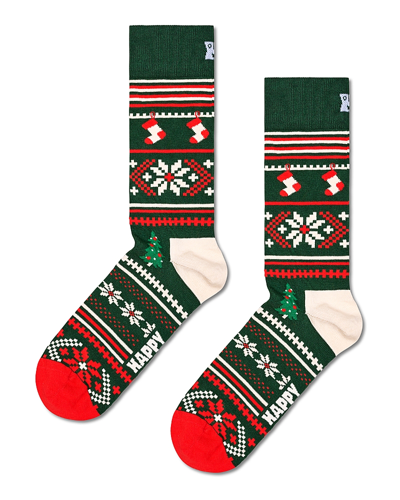 Happy Socks Christmas Cotton Blend Crew Socks In Multi