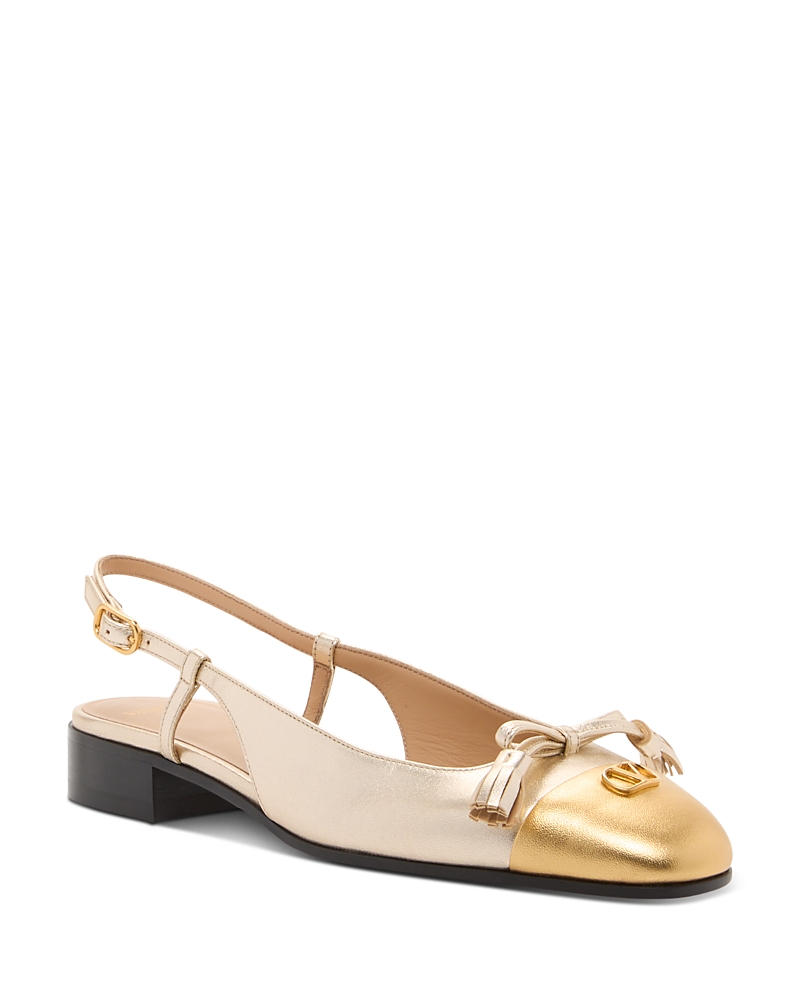 Valentino Garavani Women’s Vlogo Valet Du Roi Slingback Ballerina Flats
