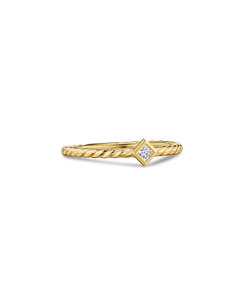 Petite Modern Renaissance Stack Ring in 18K Yellow Gold with Diamond, 4.9mm