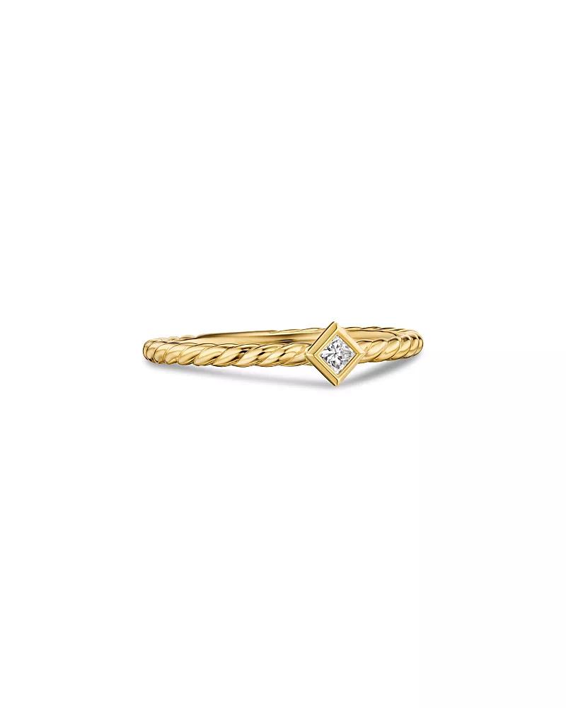 Petite Modern Renaissance Stack Ring in 18K Yellow Gold with Diamond, 4.9mm