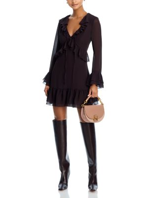 Ruffle Long Sleeve Mini Dress - Exclusive