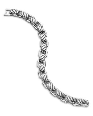 Men's Sculpted Cable Link Bracelet in Sterling Silver, 12mm