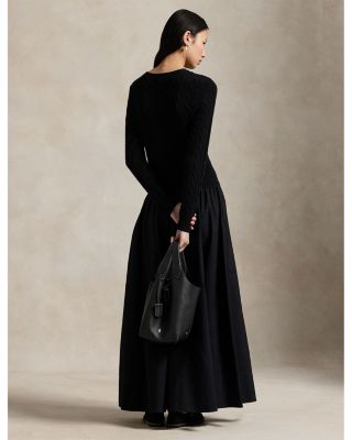 Cable Knit Poplin Dress