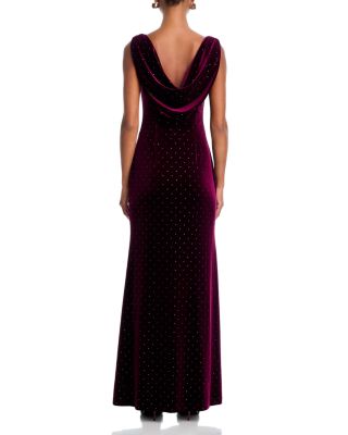 Velvet Cowl Neck Gown