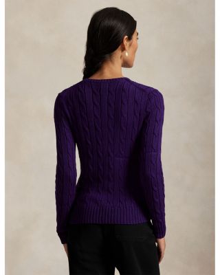Cable Knit Cotton Crewneck Sweater