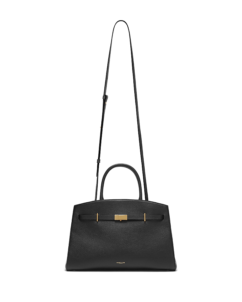 Demellier The New York Leather Top-handle Bag In Black