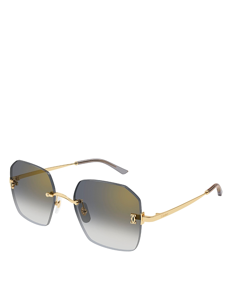 Cartier Geometric Sunglasses, 55mm