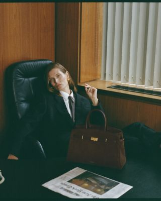 The Mini Hudson Suede Top Handle Bag