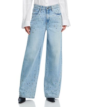 BLANKNYC High Rise Wide Leg Jeans in Diamonds In The Sky | Bloomingdale ...
