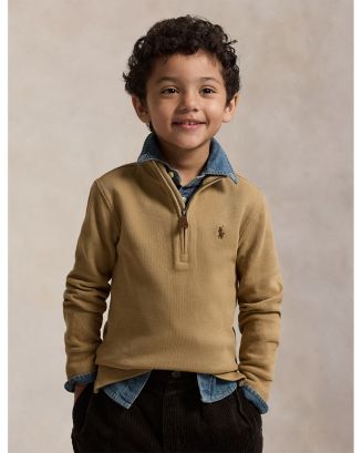 Ralph Lauren Boys' Estate Rib Quarter Zip Pullover - Big Kid