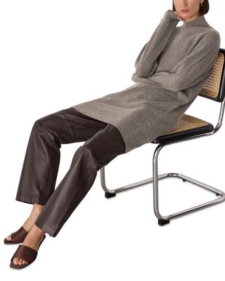 Funnel Neck Wool Mini Dress