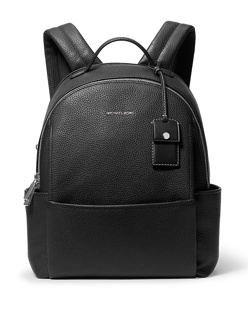 Michael Kors Sable Medium Leather Backpack In Black