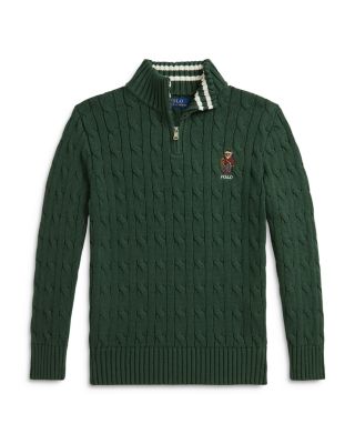 Boys' Polo Bear Cable Knit Cotton Sweater - Little Kid